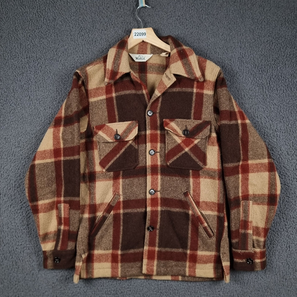Vintage WOOLRICH Jacket Mens S Small Flannel Wool Mackinaw Shacket USA 70s 80s