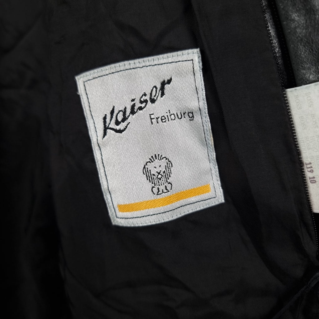 Vintage HUGO BOSS Leather Jacket Mens M Medium 38 Black Calfskin Nappa Soft 90s