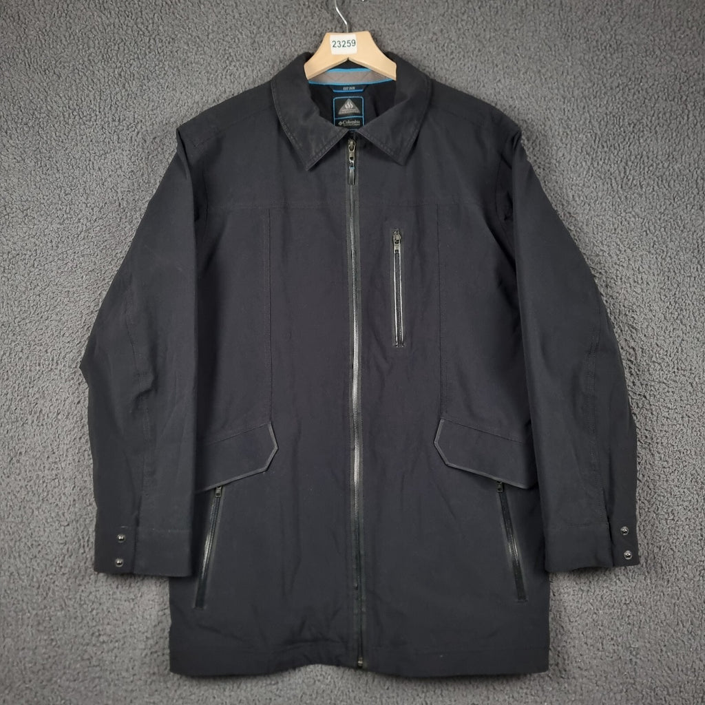 COLUMBIA Jacket Mens XL Black Omni Heat Transit Zone Shell II Waterproof Coat