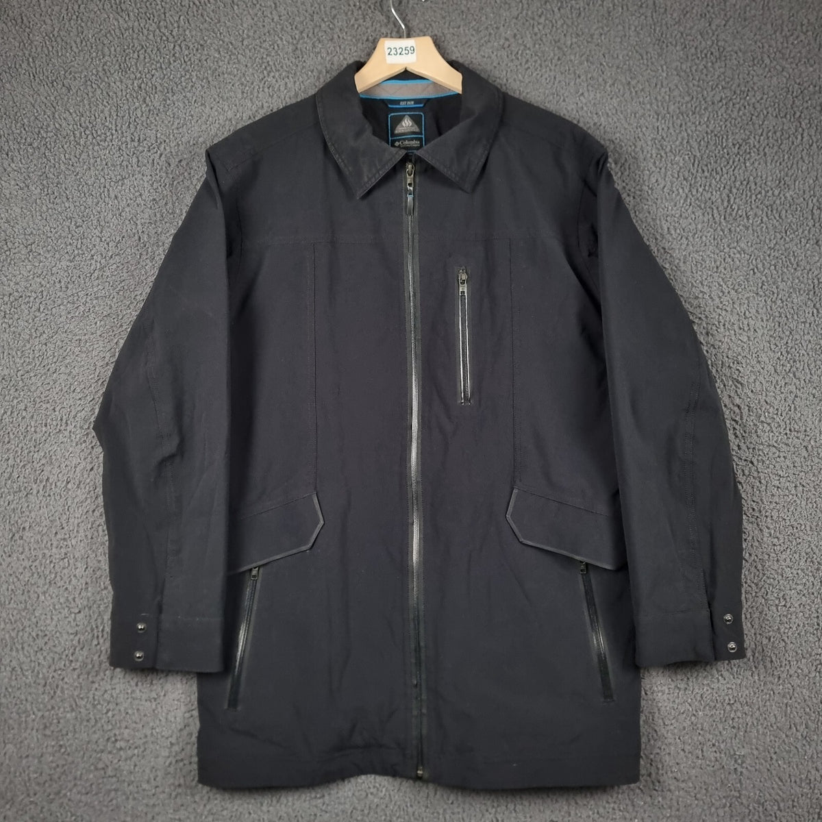 COLUMBIA Jacket Mens XL Black Omni Heat Transit Zone Shell II Waterproof Coat
