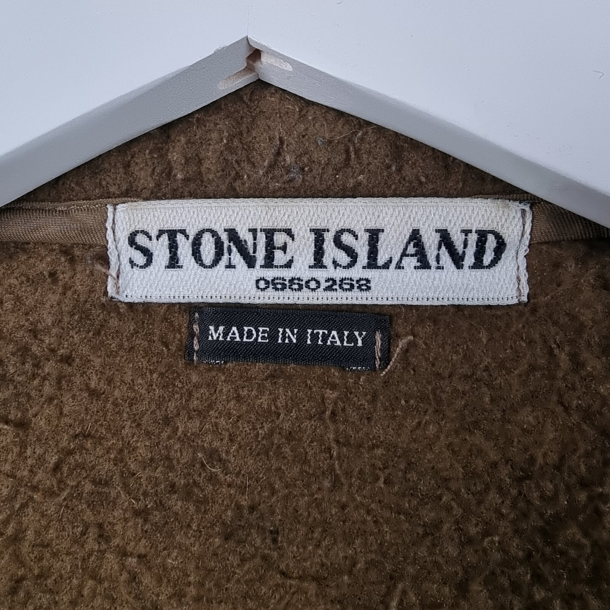 Vintage STONE ISLAND Jacket Mens XL Brown Felt Field Coat Made In Italy F/W 2005