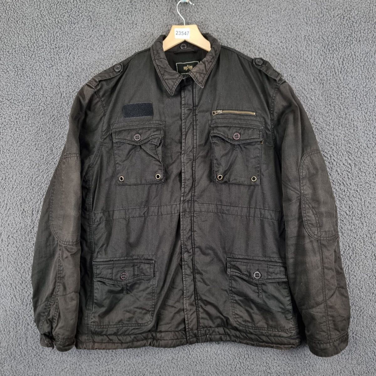 Vintage Alpha Industries Jacket Mens XL Black M65 Military Field Coat Canvas