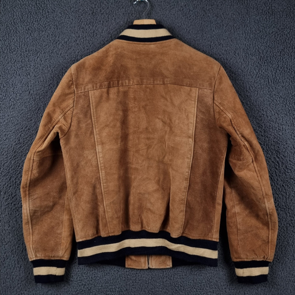 SCHOTT Goat Suede Leather Jacket Mens M Medium Brown Varsity Bomber LC300ST