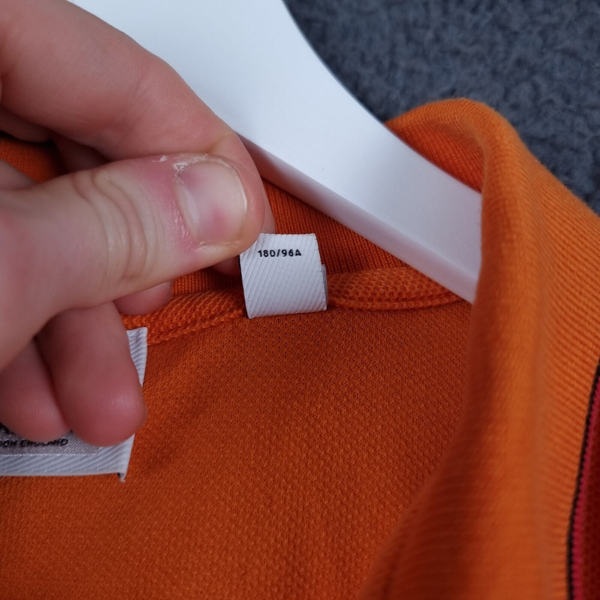 BURBERRY Polo Shirt Mens M Medium Orange Nova Check Short Sleeve Cotton Pique