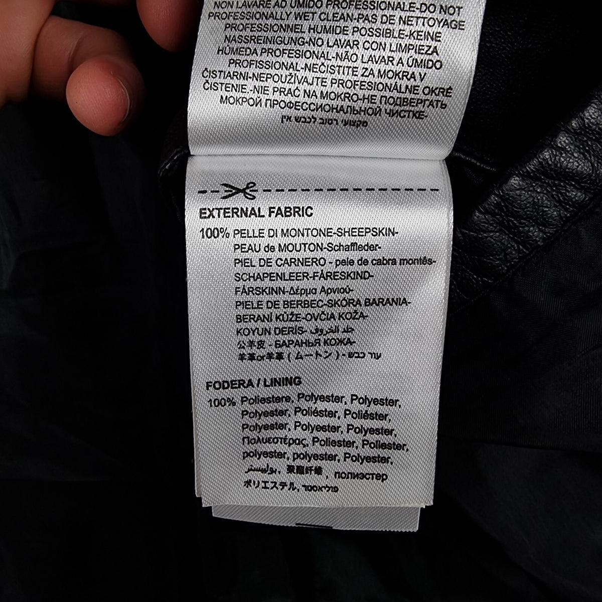 REPLAY Leather Jacket Mens XL Black Biker Racer Soft Sheep Lambskin Full Zip