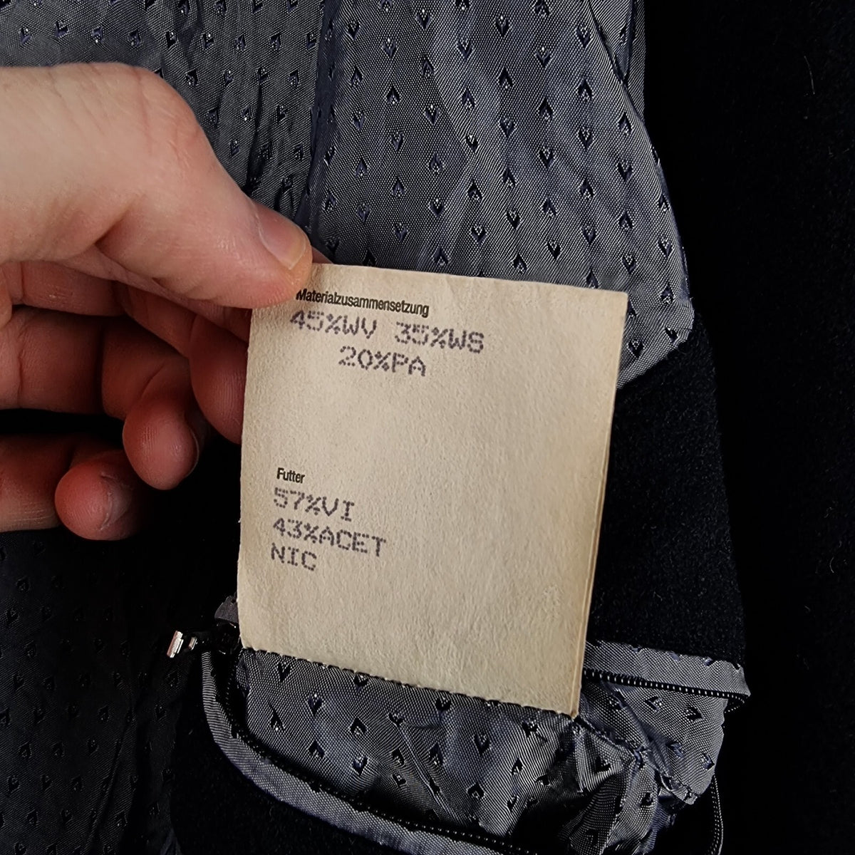 Vintage DANIEL HECHTER Coat Mens 2XL 50 Navy Blue Wool Cashmere Overcoat 80s 90s