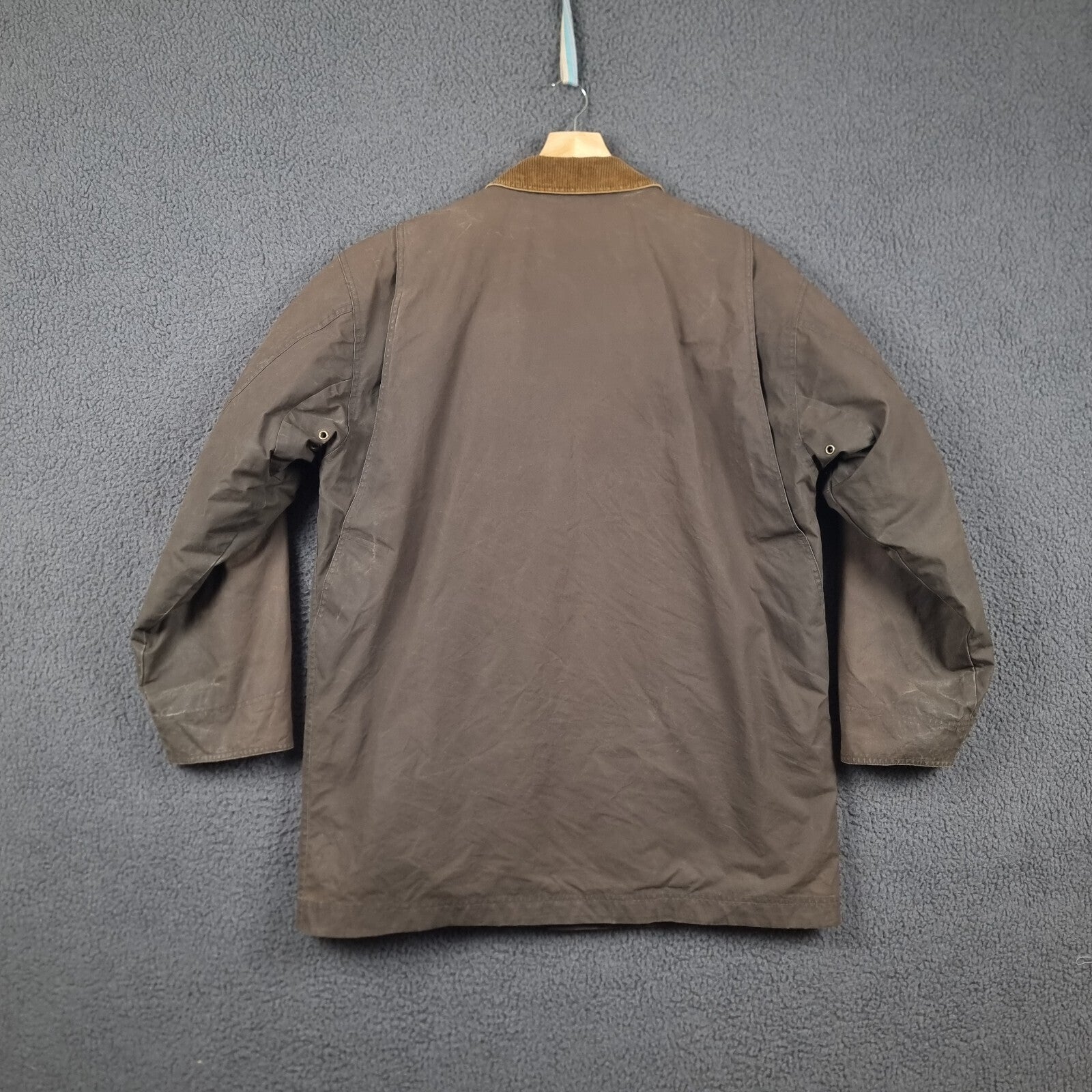 Vintage LL Bean Jacket Mens L Large Green Barn Field Coat Wool Liner Wax Canvas