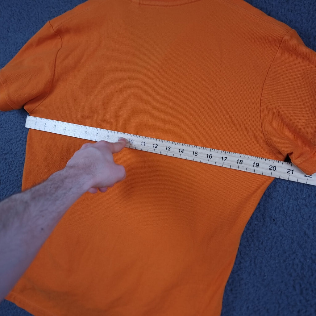 BURBERRY Polo Shirt Mens M Medium Orange Nova Check Short Sleeve Cotton Pique
