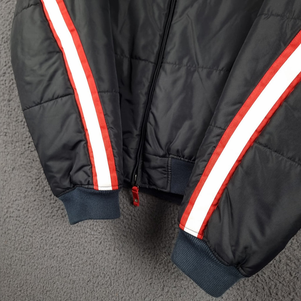 Vintage ARMANI JEANS Jacket Men L Large 40 Black Bomber Puffer Quilted Insulated