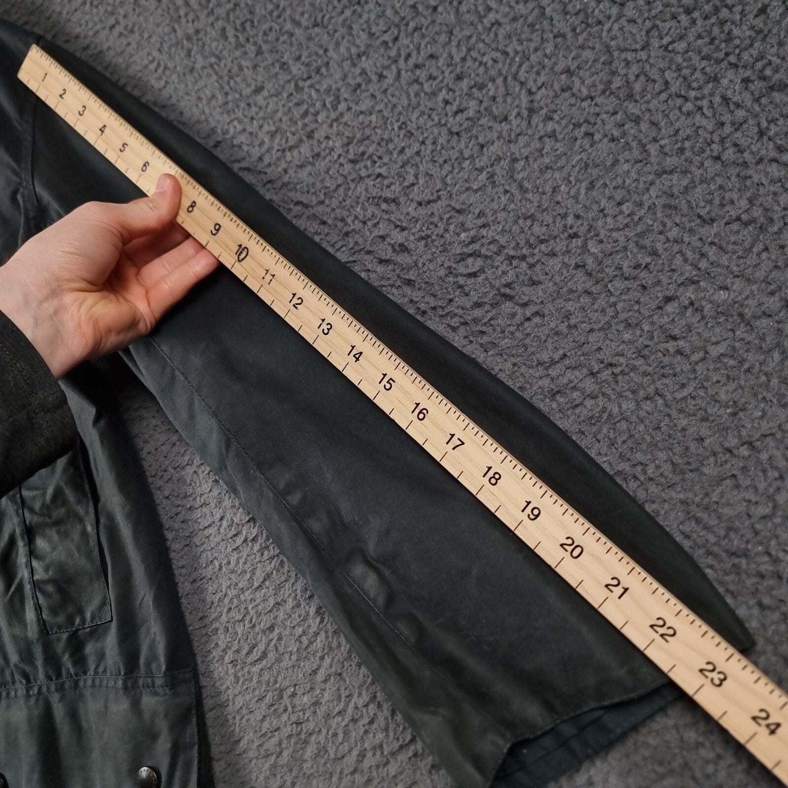Vintage BARBOUR Border Jacket Mens C42 Navy Wax Waxed Field Coat A205 90s 1994
