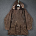 Vintage HOGGS OF FIFE Jacket Mens M Medium Brown Wax Waxed Field Coat Hooded