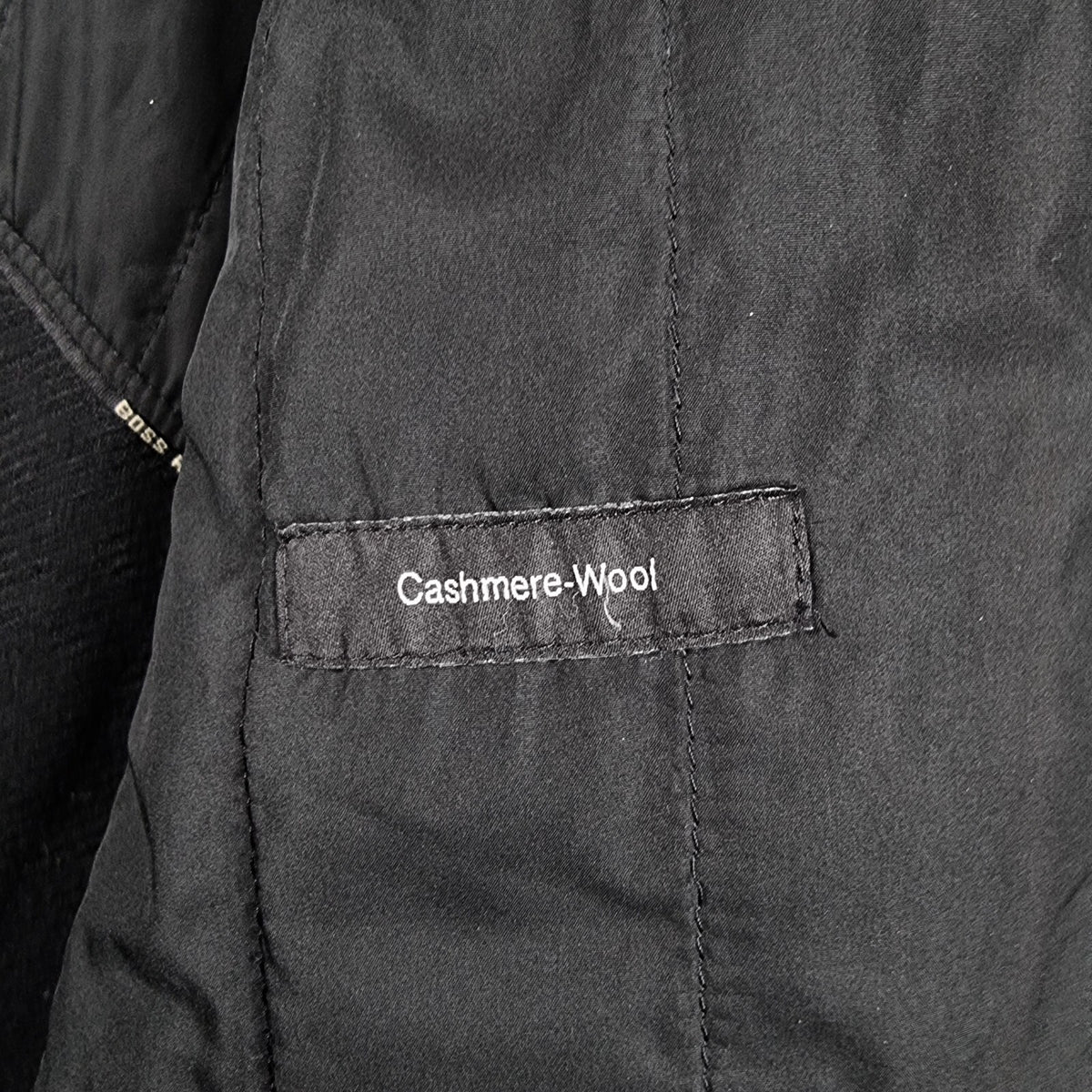 HUGO BOSS Jacket Mens 46R 2XL Black Cox Coat Overcoat Wool & Cashmere Blend