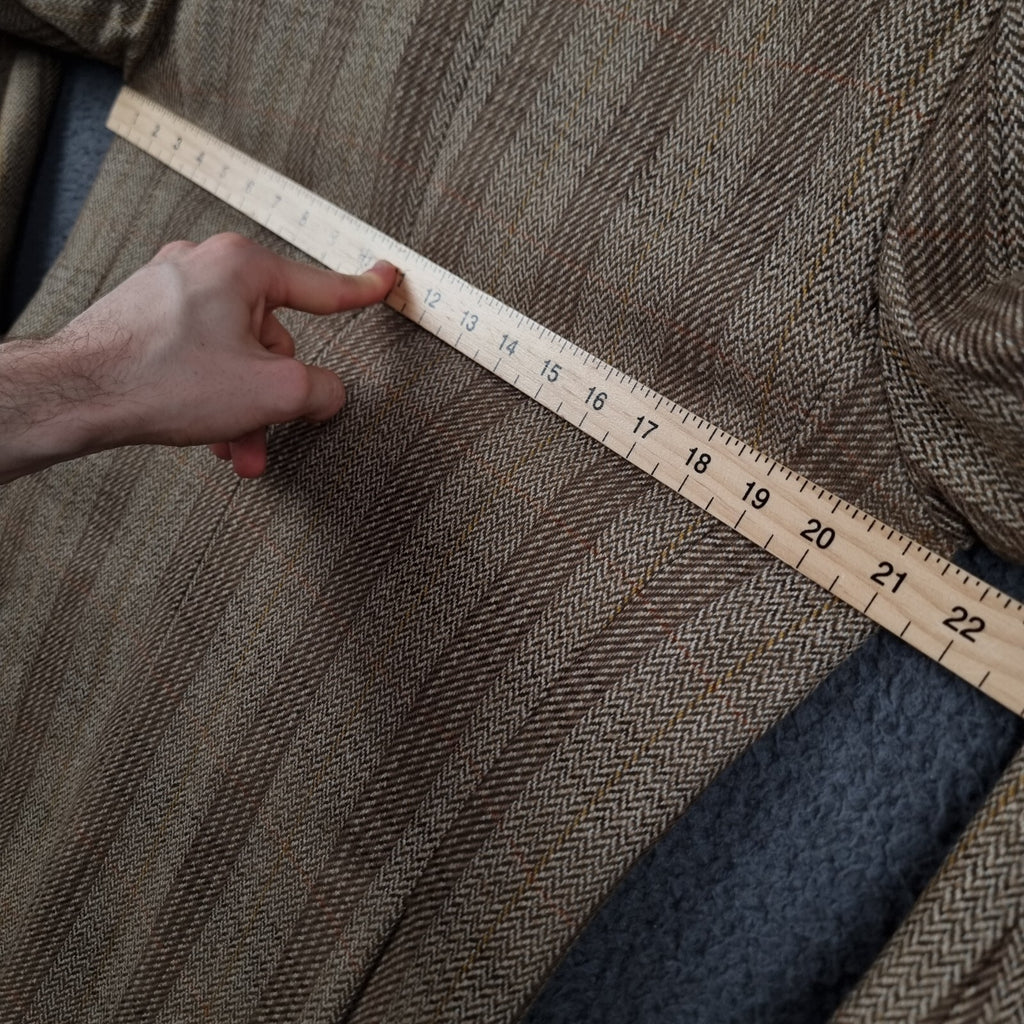 Vintage CAMPBELL'S OF BEAULY Jacket Mens 42 Brown Check Gurtex 100% Wool Tweed
