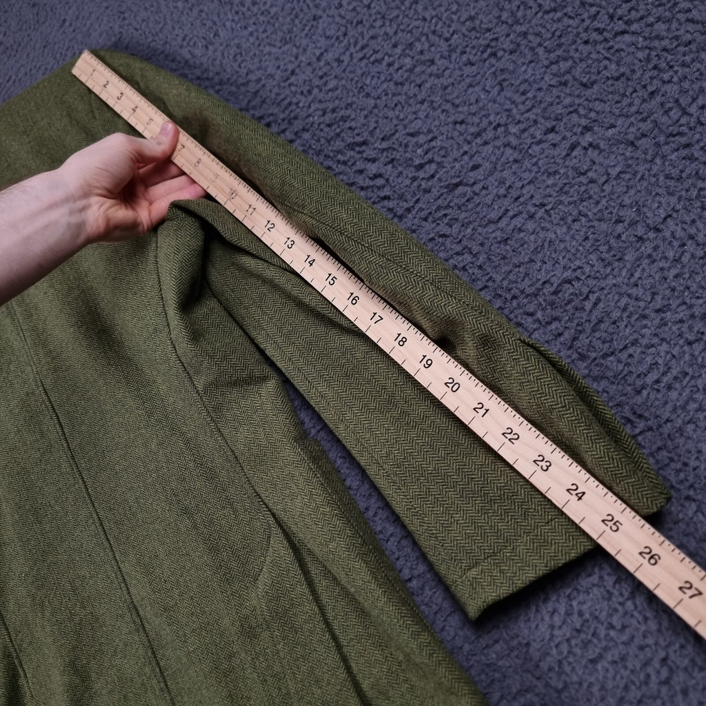 PAUL STUART Blazer Jacket Mens 40 Green Herringbone Wool Tweed Unstructured