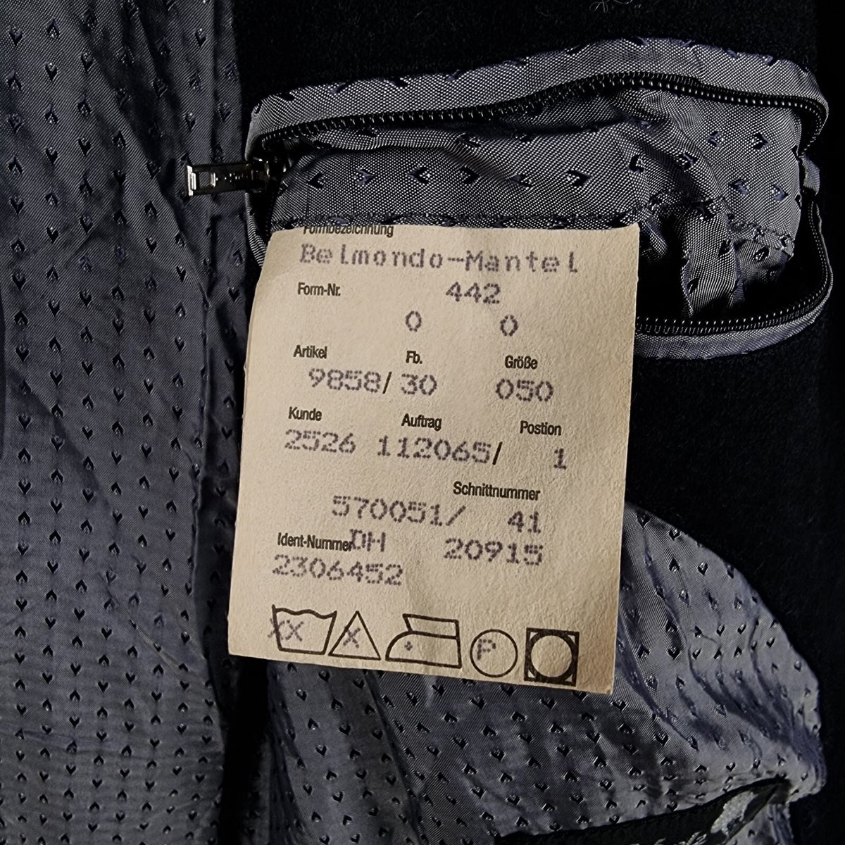 Vintage DANIEL HECHTER Coat Mens 2XL 50 Navy Blue Wool Cashmere Overcoat 80s 90s