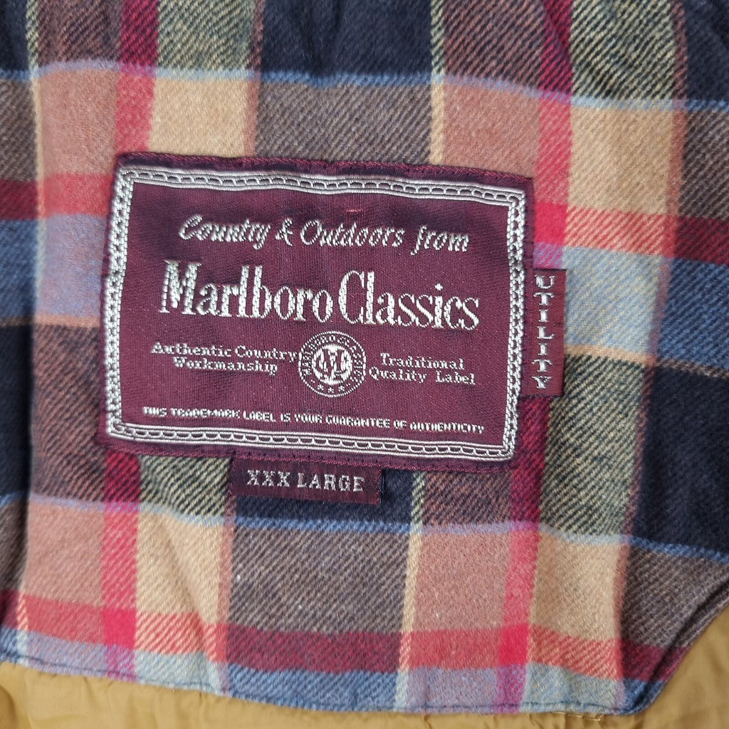 MARLBORO CLASSICS Jacket Mens 3XL Brown Wax Waxed Ranch Field Coat Utility Lined