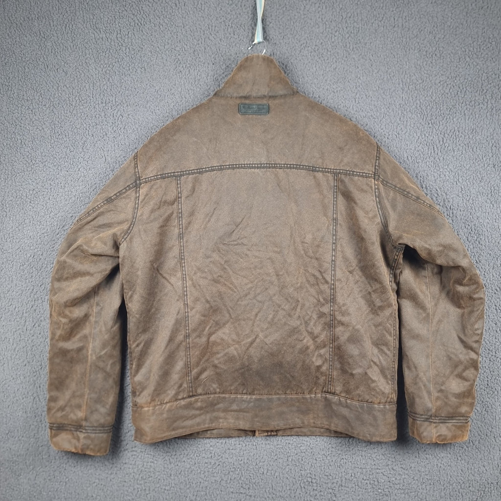 MARLBORO CLASSICS Jacket Mens 3XL Brown Wax Waxed Ranch Field Coat Utility Lined