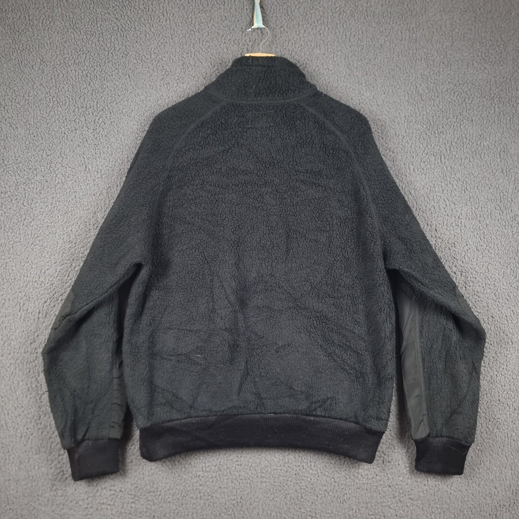 FILSON Jacket Mens L Large Black Sherpa Fleece Polartec Bomber Full Zip
