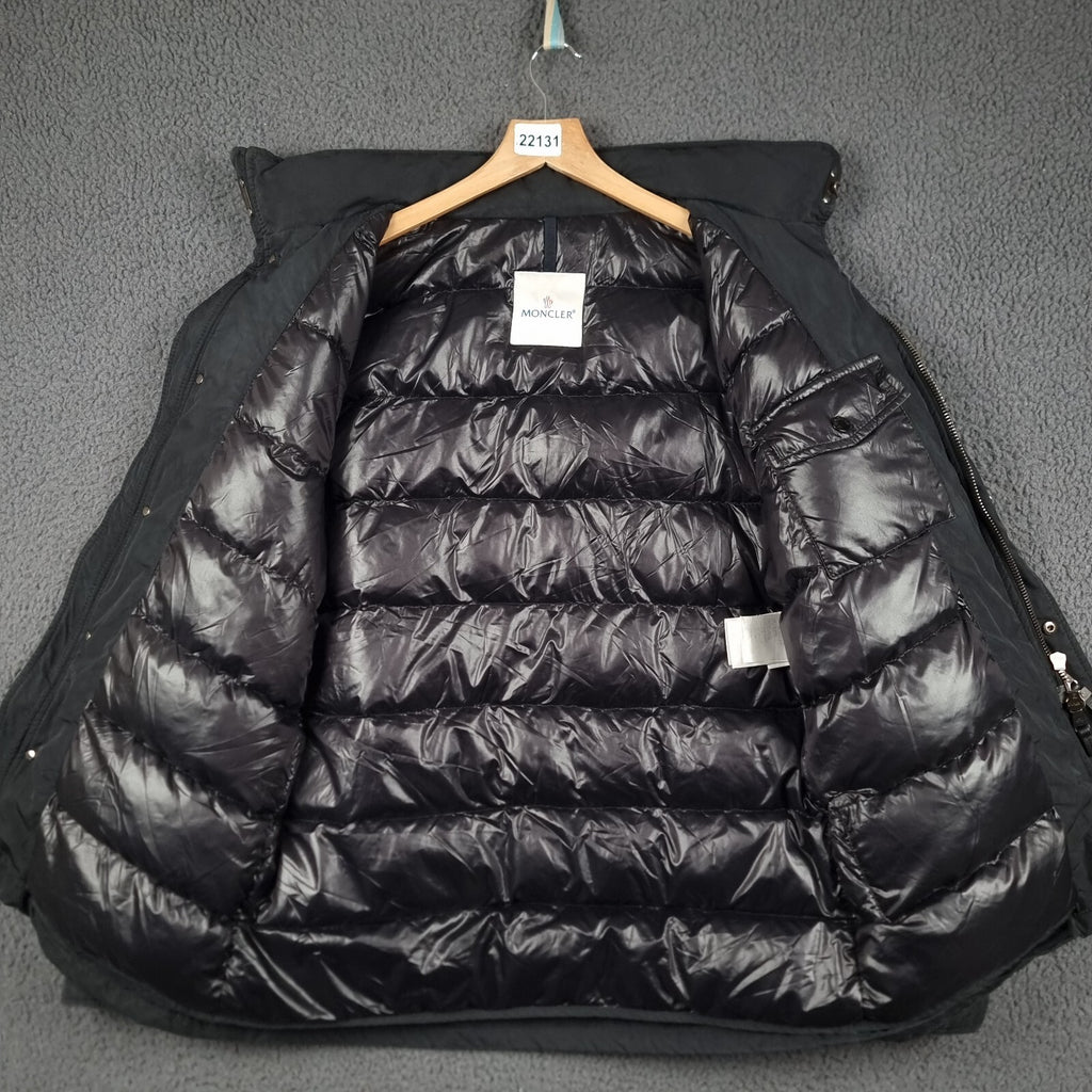 MONCLER Jacket Mens L Large Size 3 Black GLASTONE Down M65 Military Field Coat