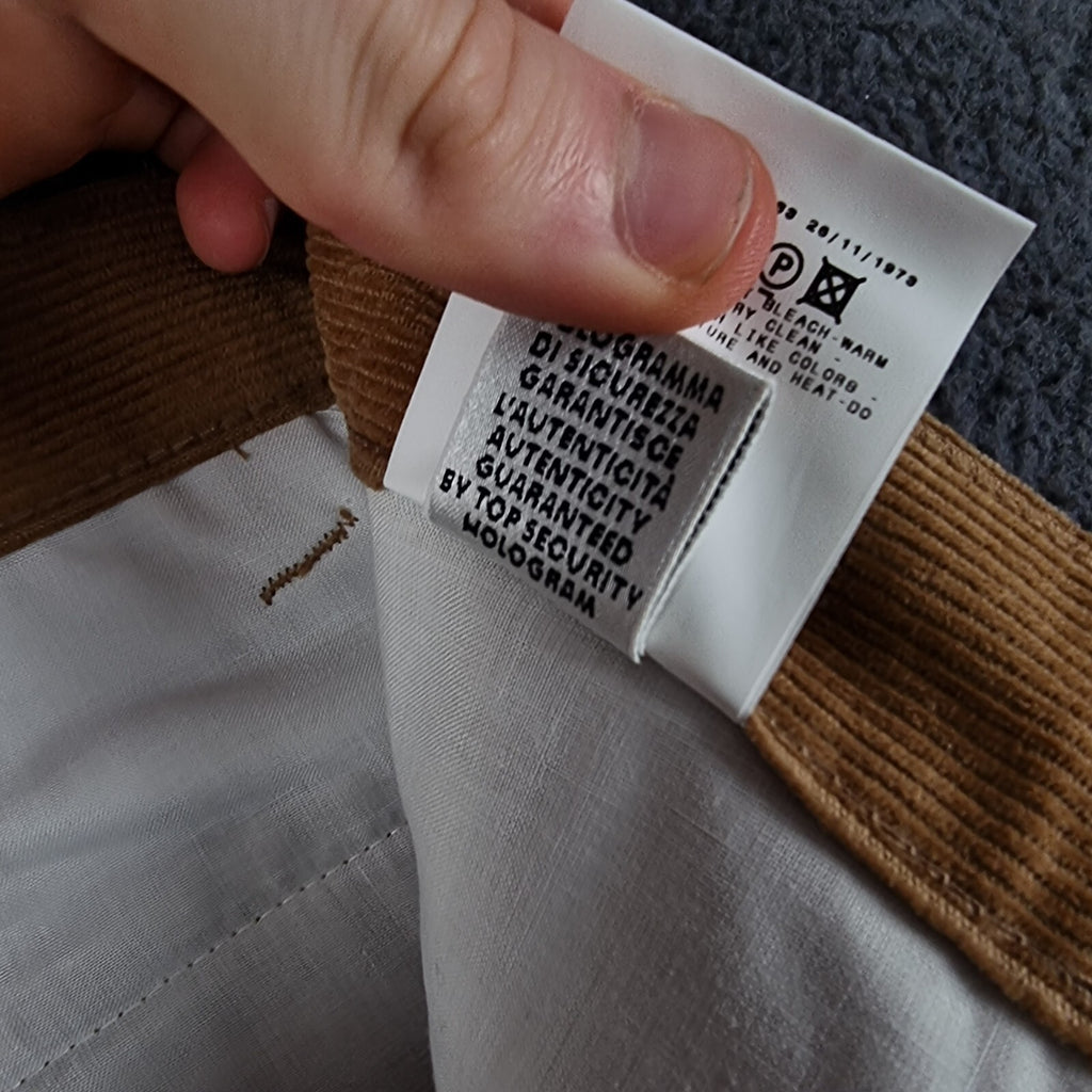 DOLCE & GABBANA Trousers Mens W32 L30 Brown Corduroy Cord 100% Cotton Italy Made