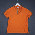 BURBERRY Polo Shirt Mens M Medium Orange Nova Check Short Sleeve Cotton Pique