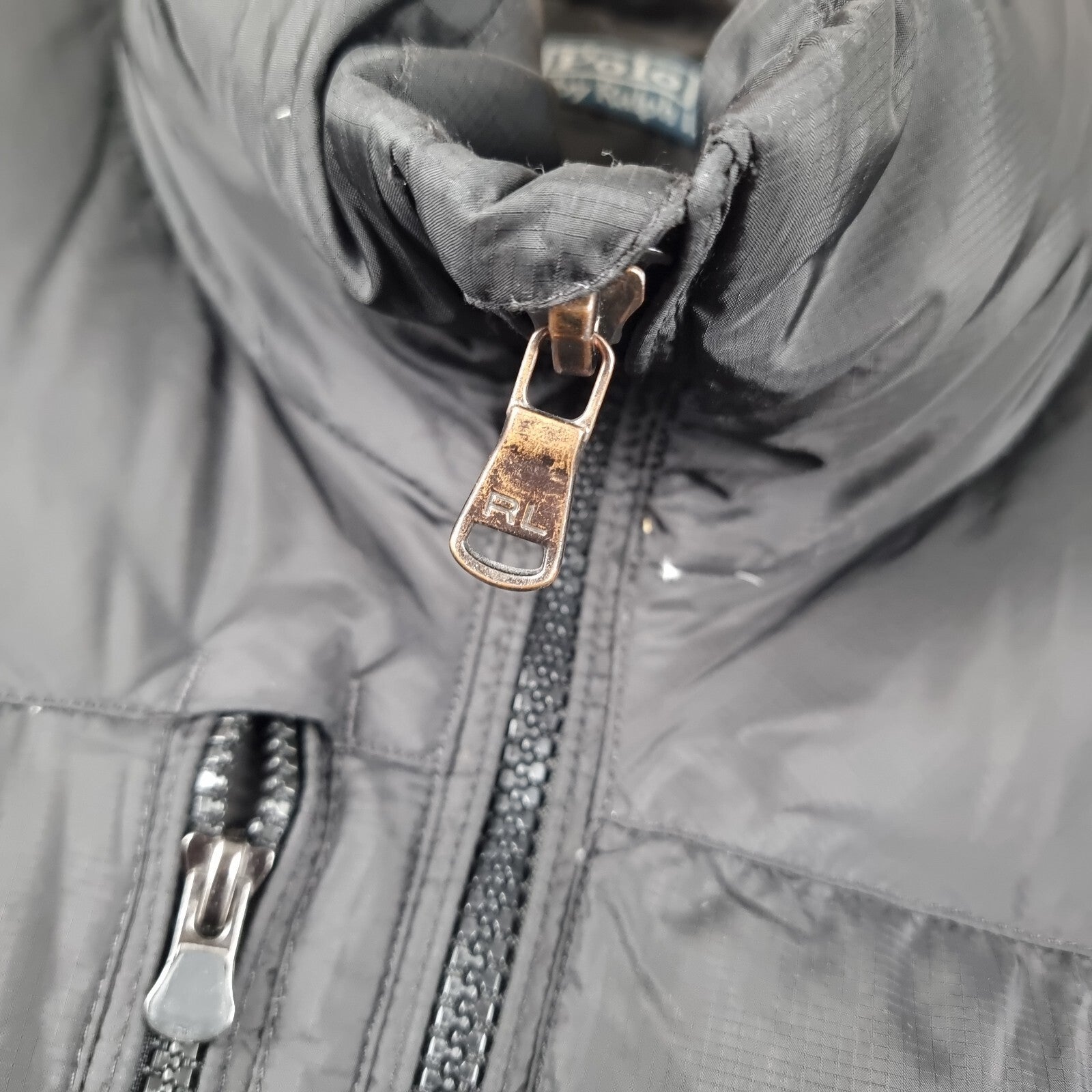 POLO RALPH LAUREN Jacket Mens XL Black Down Puffer RL 250 Quilted Insulated