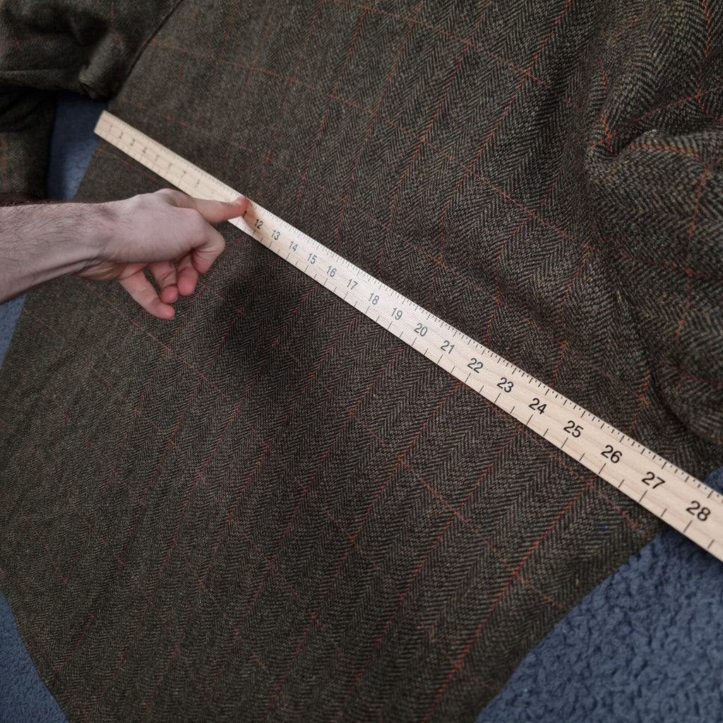 HOGGS OF FIFE Field Pro Jacket Mens 2XL Green 100% Wool Tweed Shooting Harewood