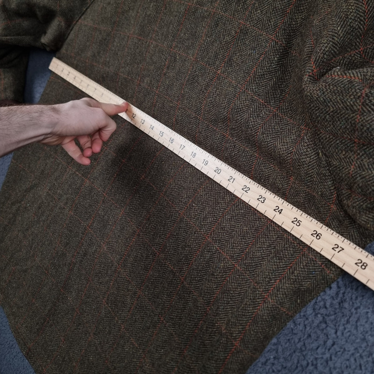 HOGGS OF FIFE Field Pro Jacket Mens 2XL Green 100% Wool Tweed Shooting Harewood