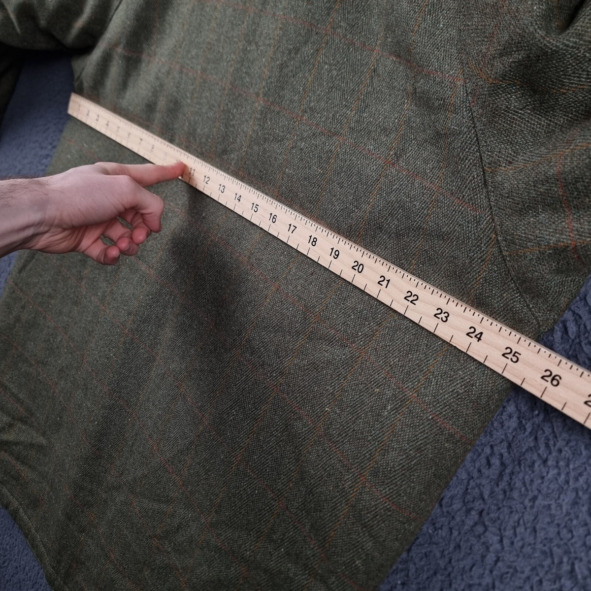 BRONTE Shooting Jacket Mens L Large Green Check Derby Tweed Wool Field Coat UK