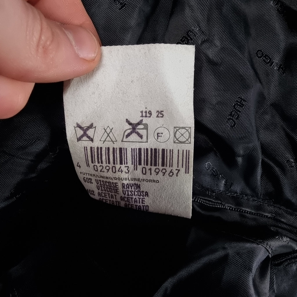 Vintage HUGO BOSS Leather Jacket Men L Large 42 Black Blazer Soft Lambskin Nappa