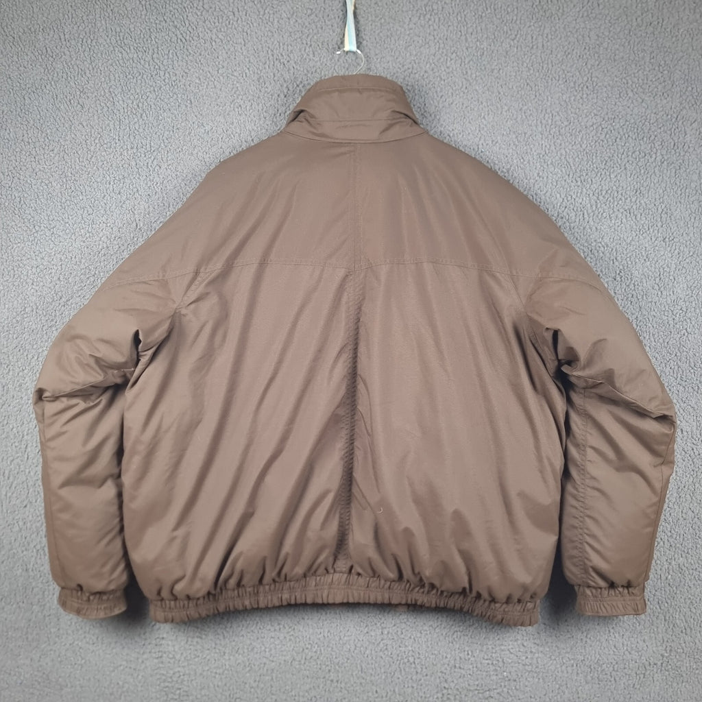 Columbia Jacket Mens 2XL Brown Down Fill Waterproof Puffer Bomber Multi Pocket