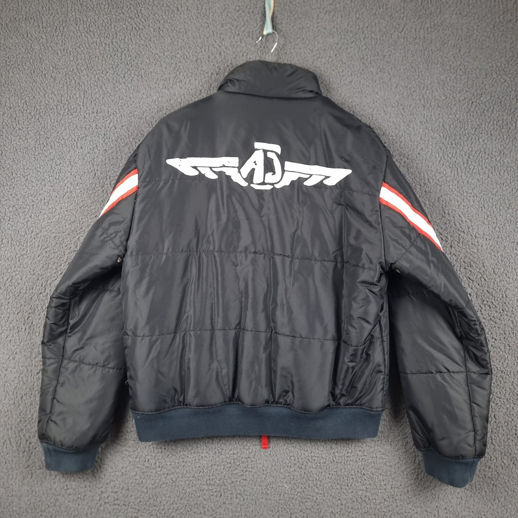 Vintage ARMANI JEANS Jacket Men L Large 40 Black Bomber Puffer Quilted Insulated