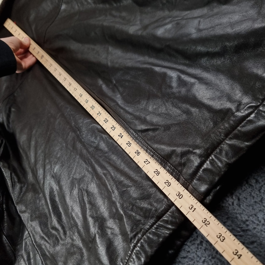 Vintage ICEBERG Leather Jacket Mens L Large 40 Brown Shearling Collar Wool Lined
