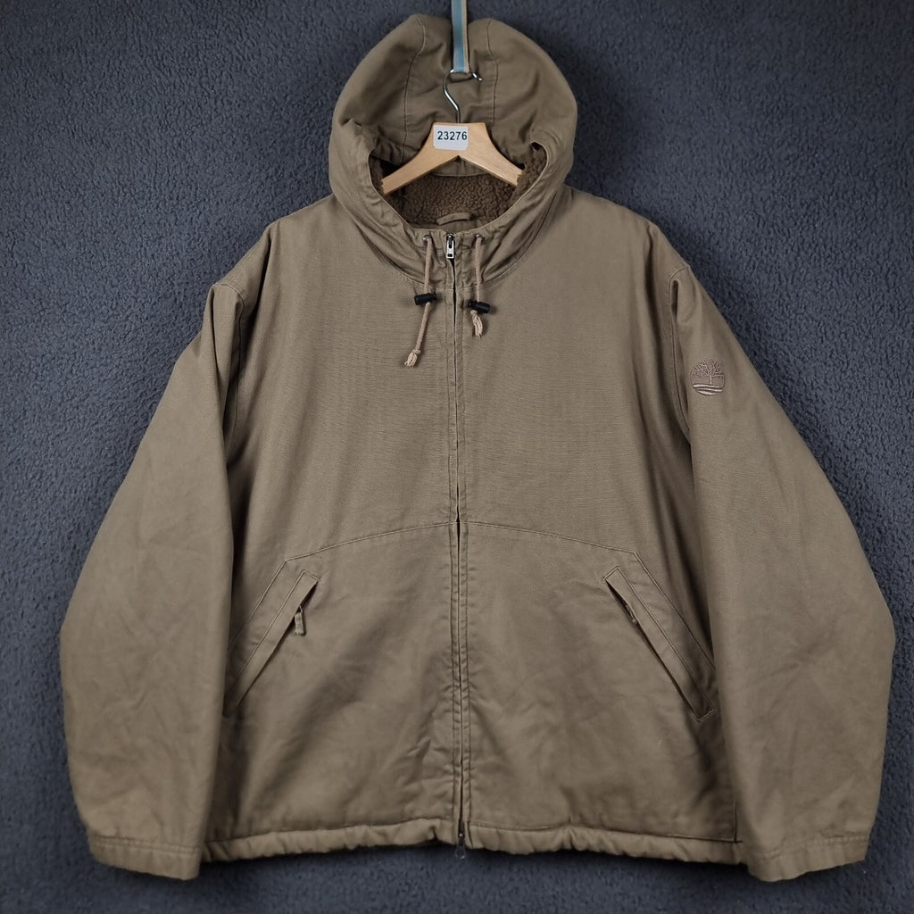 Vintage TIMBERLAND Jacket Mens XL Active Cotton Canvas Chore Workwear Sherpa 00s