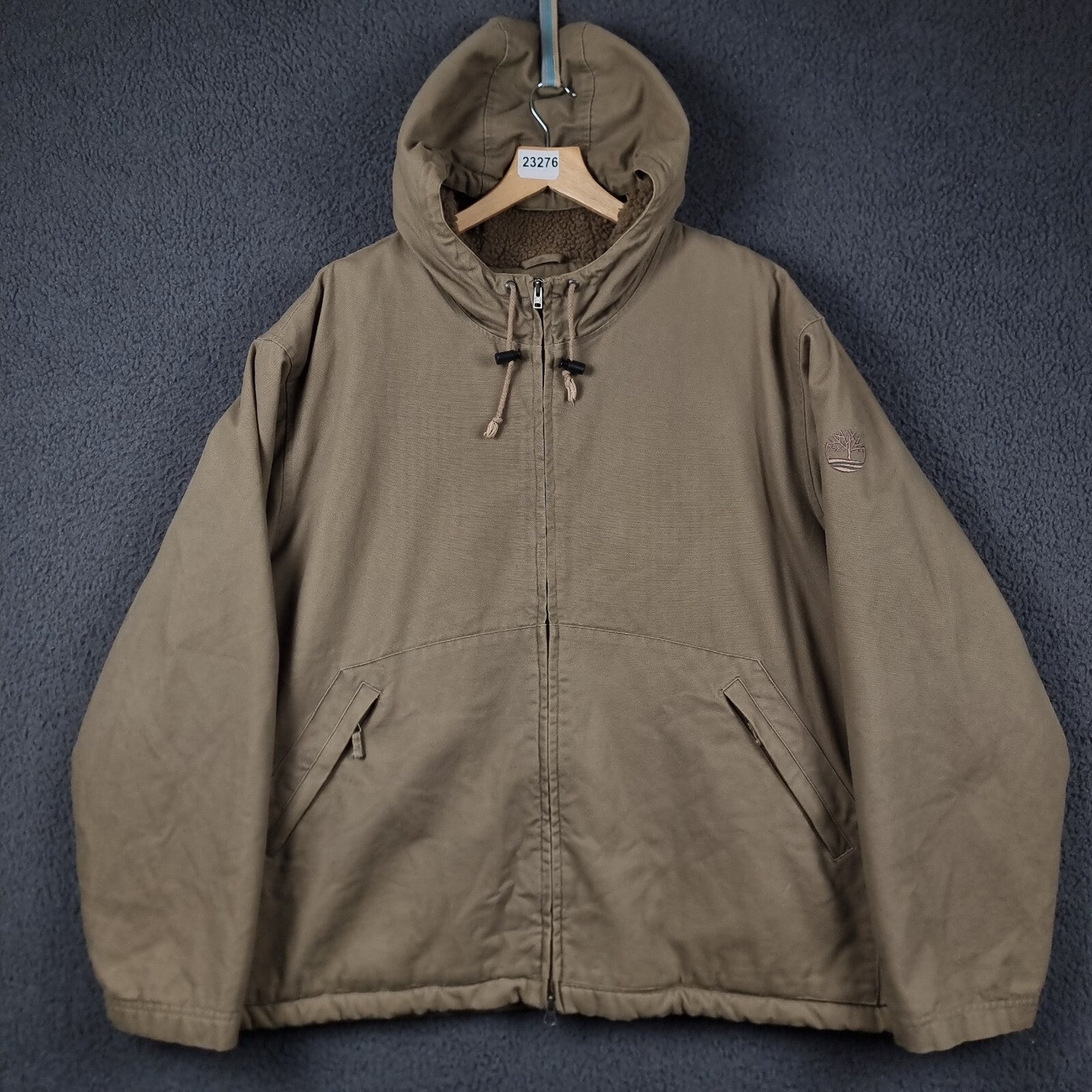 Vintage TIMBERLAND Jacket Mens XL Active Cotton Canvas Chore Workwear Sherpa 00s
