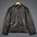 UGG Orlando Leather Jacket Mens L Large Black Racer Biker Bomber Collared Zip