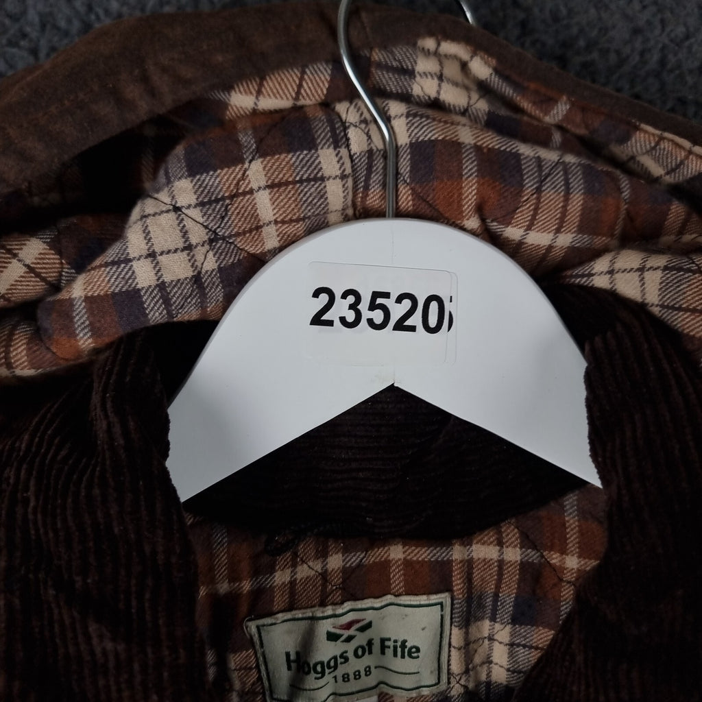 Vintage HOGGS OF FIFE Jacket Mens M Medium Brown Wax Waxed Field Coat Hooded