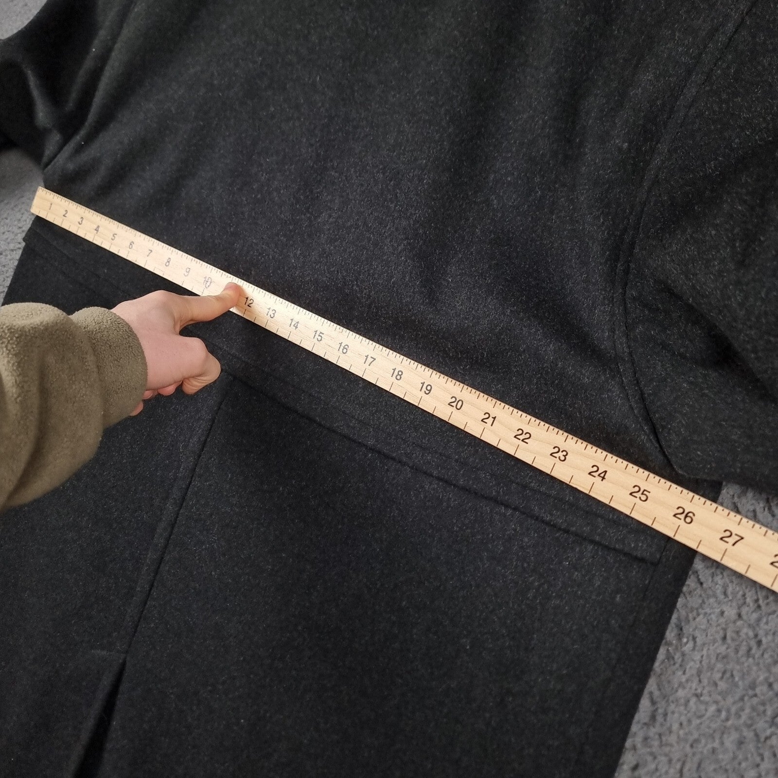 BUGATTI Coat Mens 2XL Black Alpen Loden Wool Long Trench Overcoat Collared