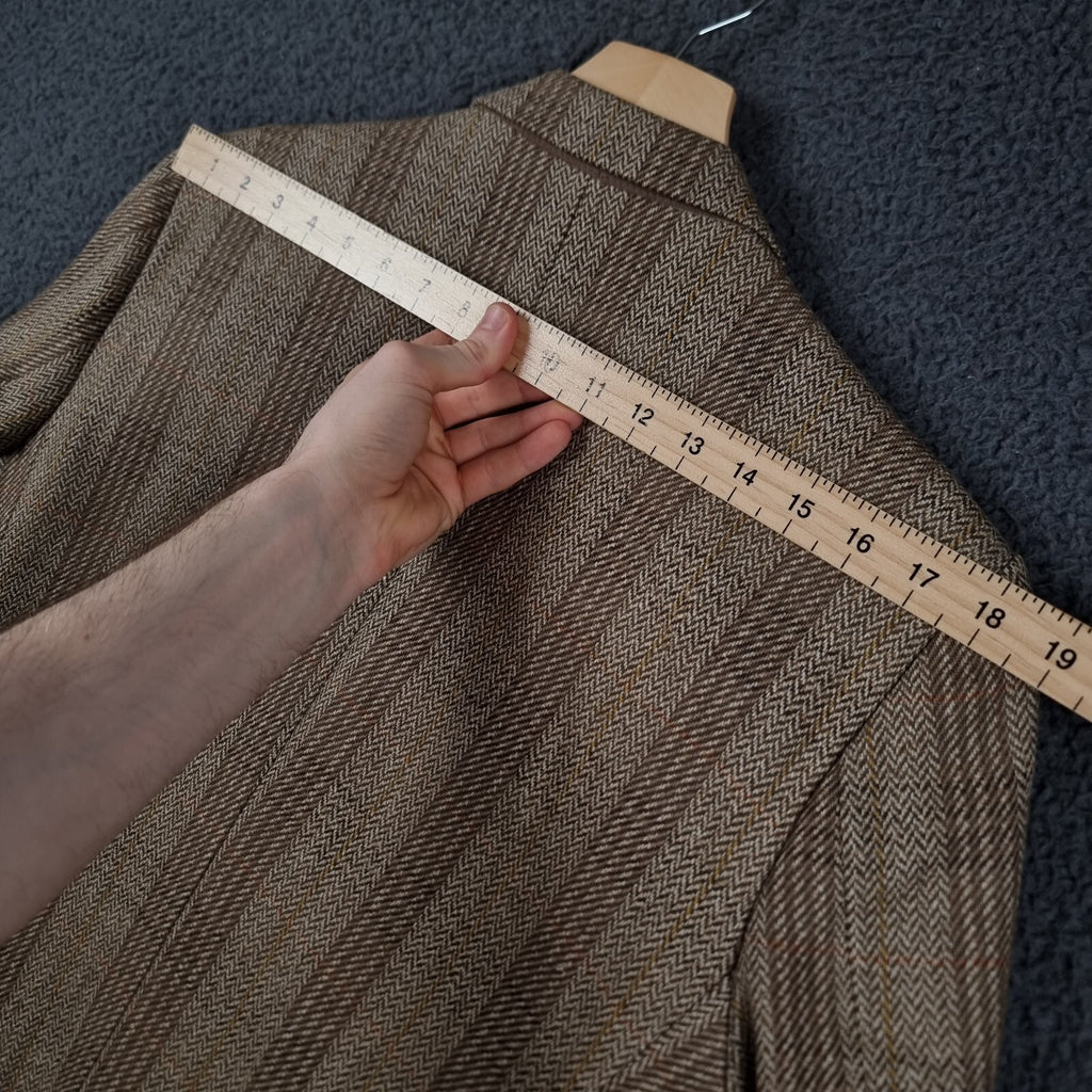 Vintage CAMPBELL'S OF BEAULY Jacket Mens 42 Brown Check Gurtex 100% Wool Tweed