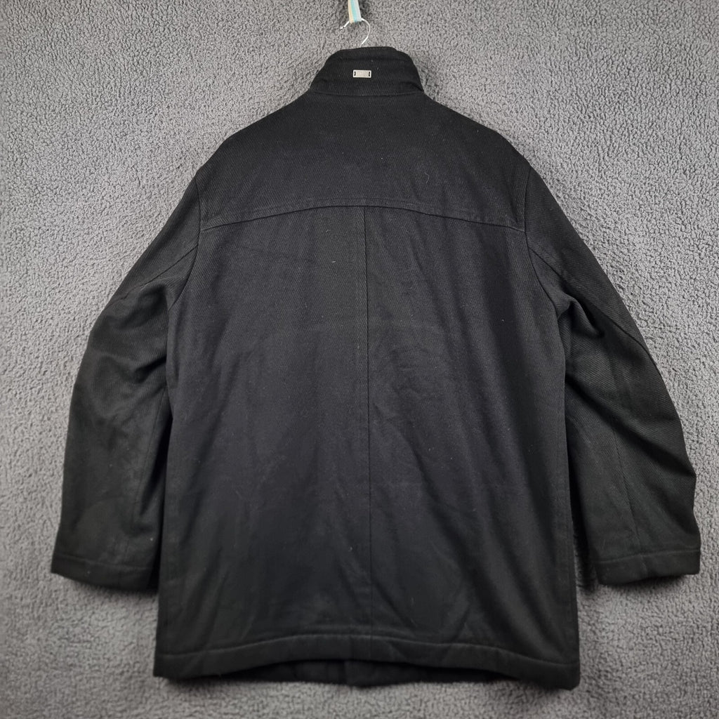 HUGO BOSS Jacket Mens 46R 2XL Black Cox Coat Overcoat Wool & Cashmere Blend