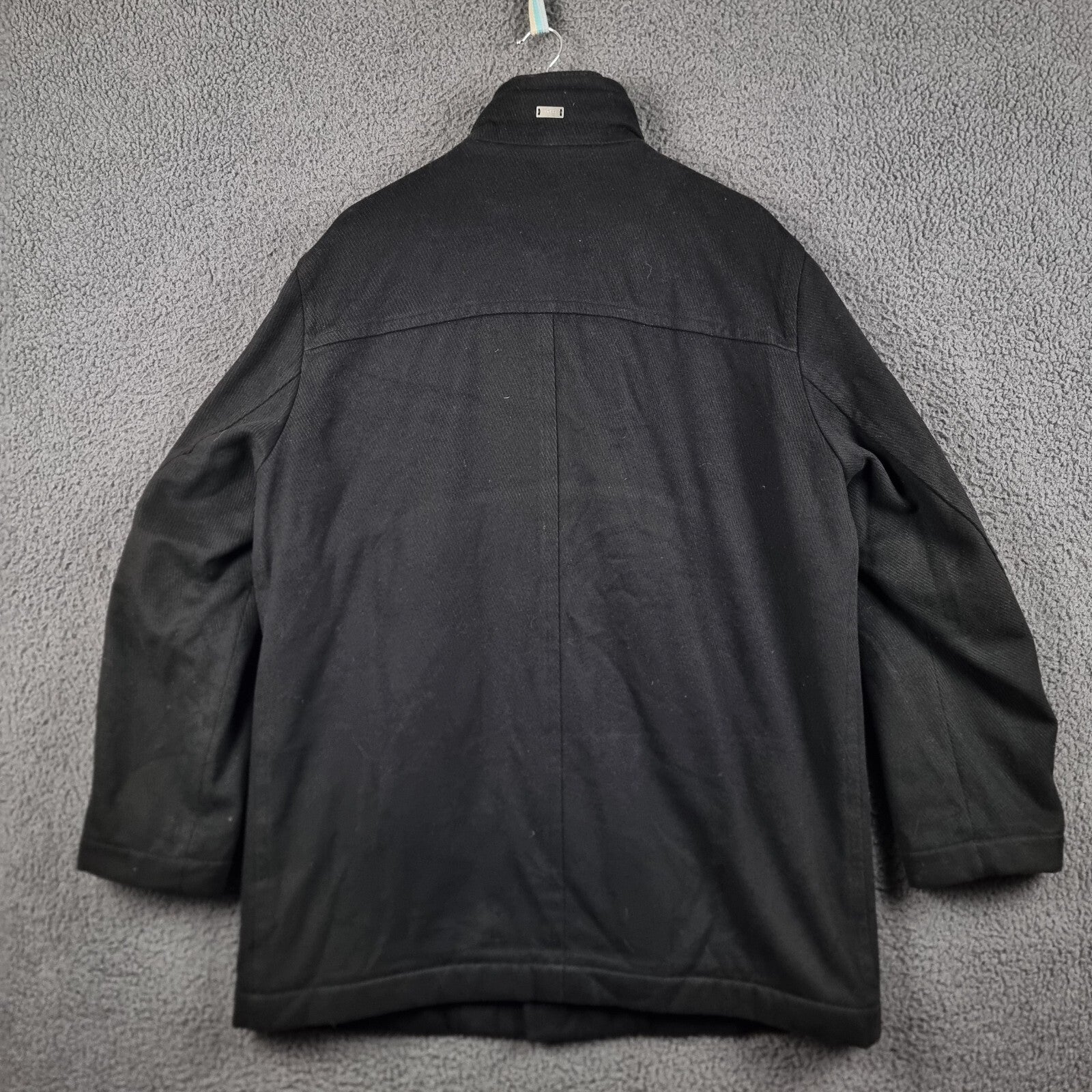HUGO BOSS Jacket Mens 46R 2XL Black Cox Coat Overcoat Wool & Cashmere Blend