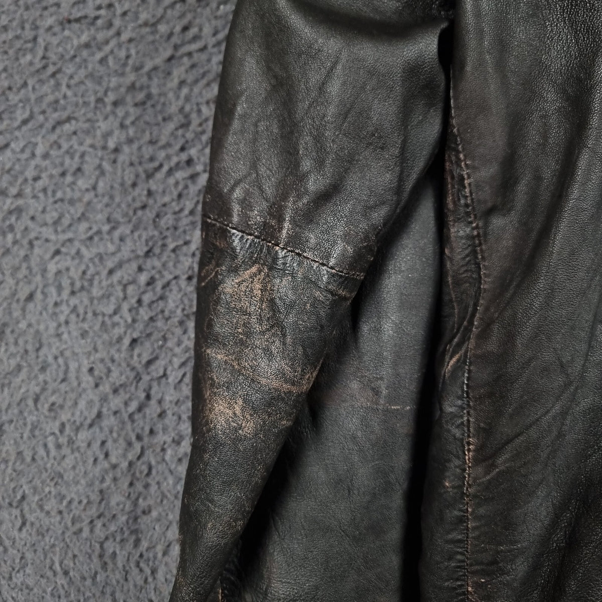 SUPERDRY Leather Jacket Mens L Large Brown Brad Distressed Biker Motorcycle