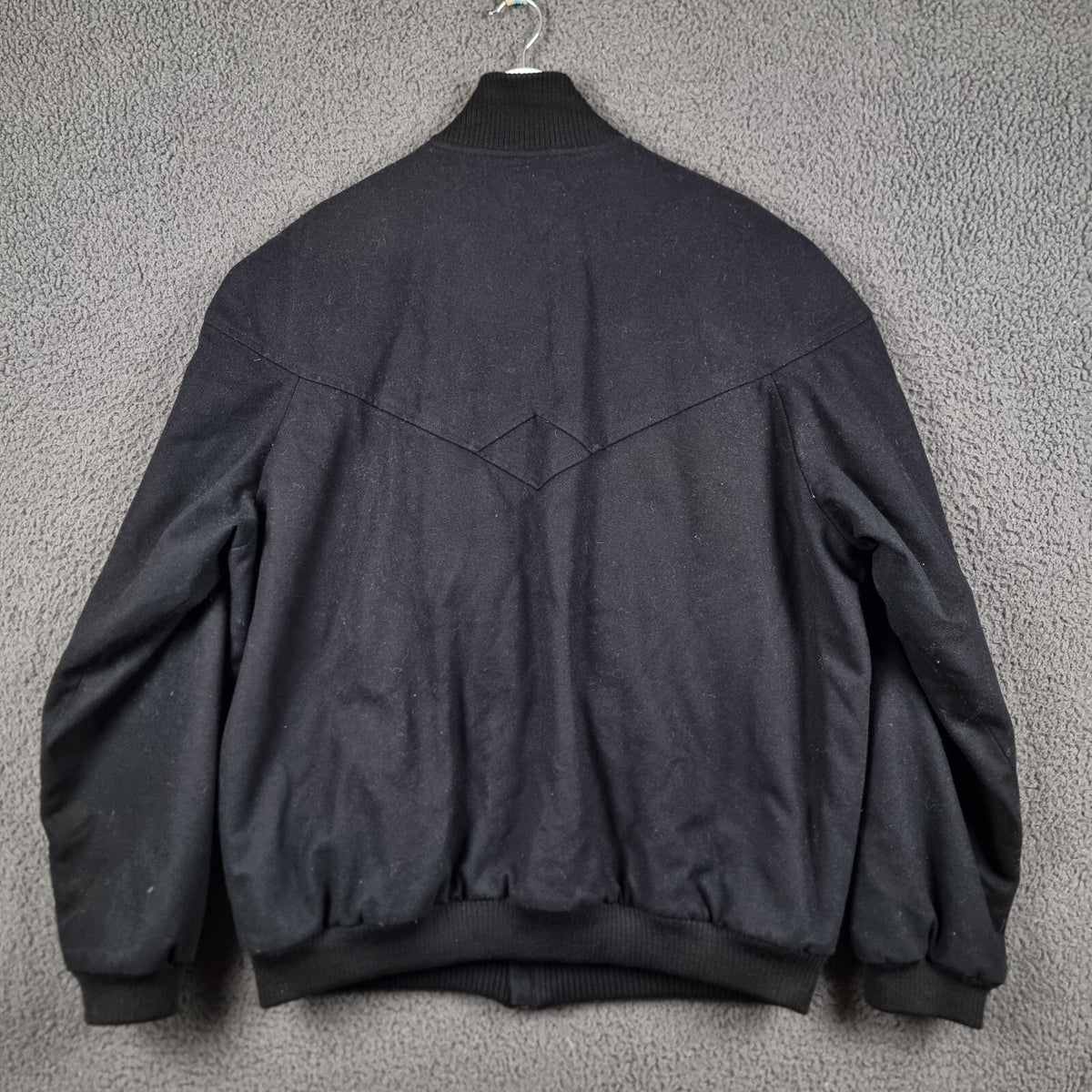 Vintage LACOSTE Jacket Mens 3XL 8 Black Wool Blend Bomber Full Zip Lined Y2K