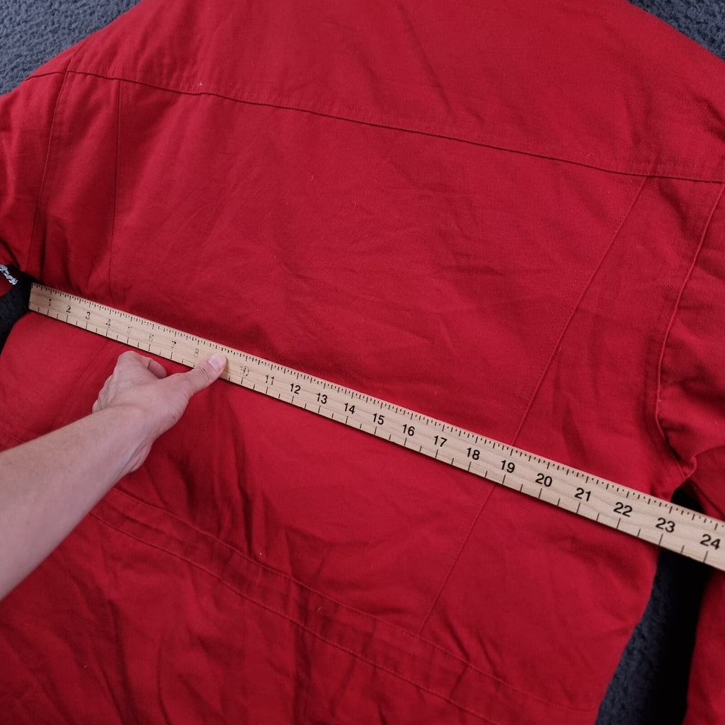 PEAK PERFORMANCE Jacket Mens S Small Red Goretex Goose DOWN Fill Parka Rain Coat