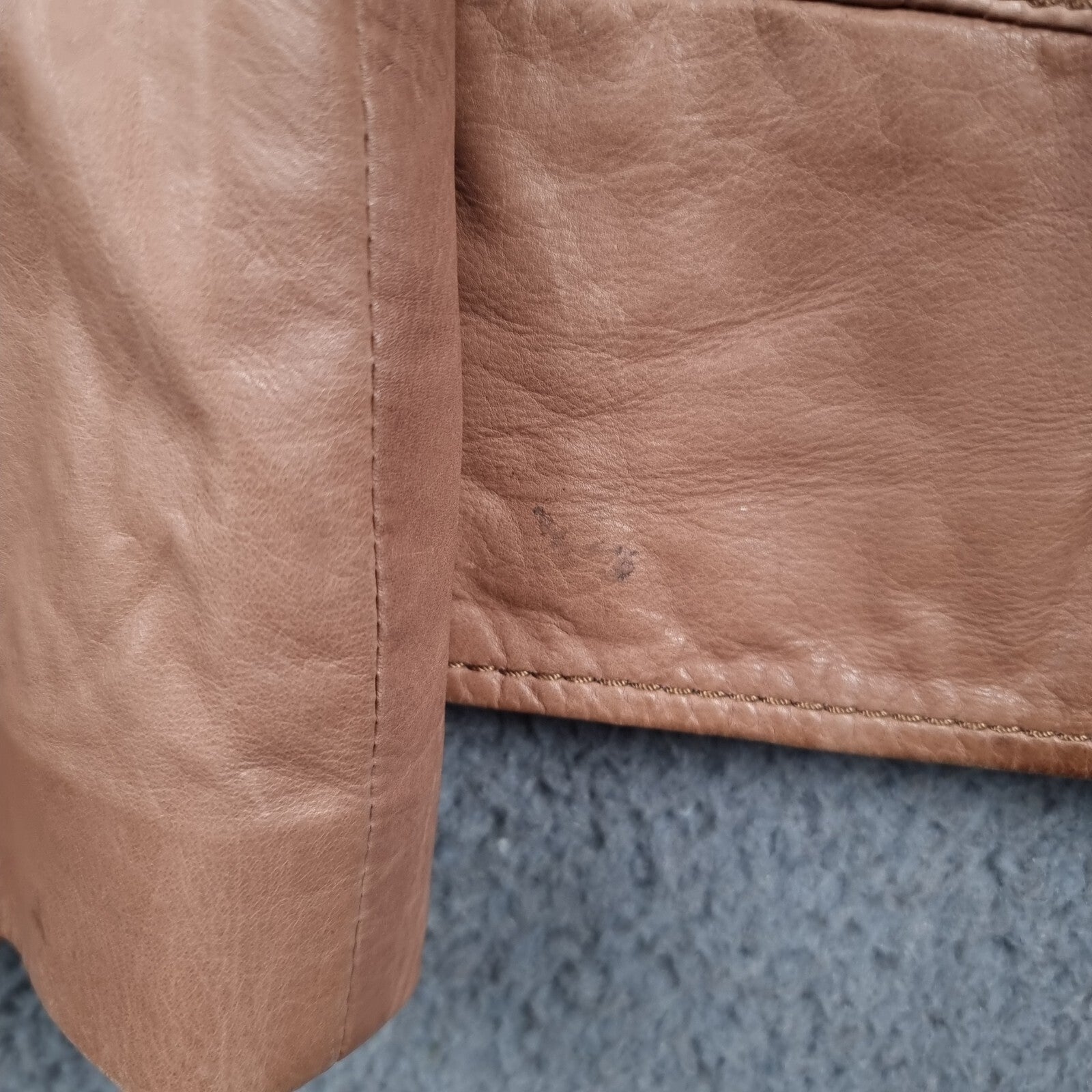 HUGO BOSS Leather Jacket Mens 40R L Large Brown Nappa Calfskin Soft Coat
