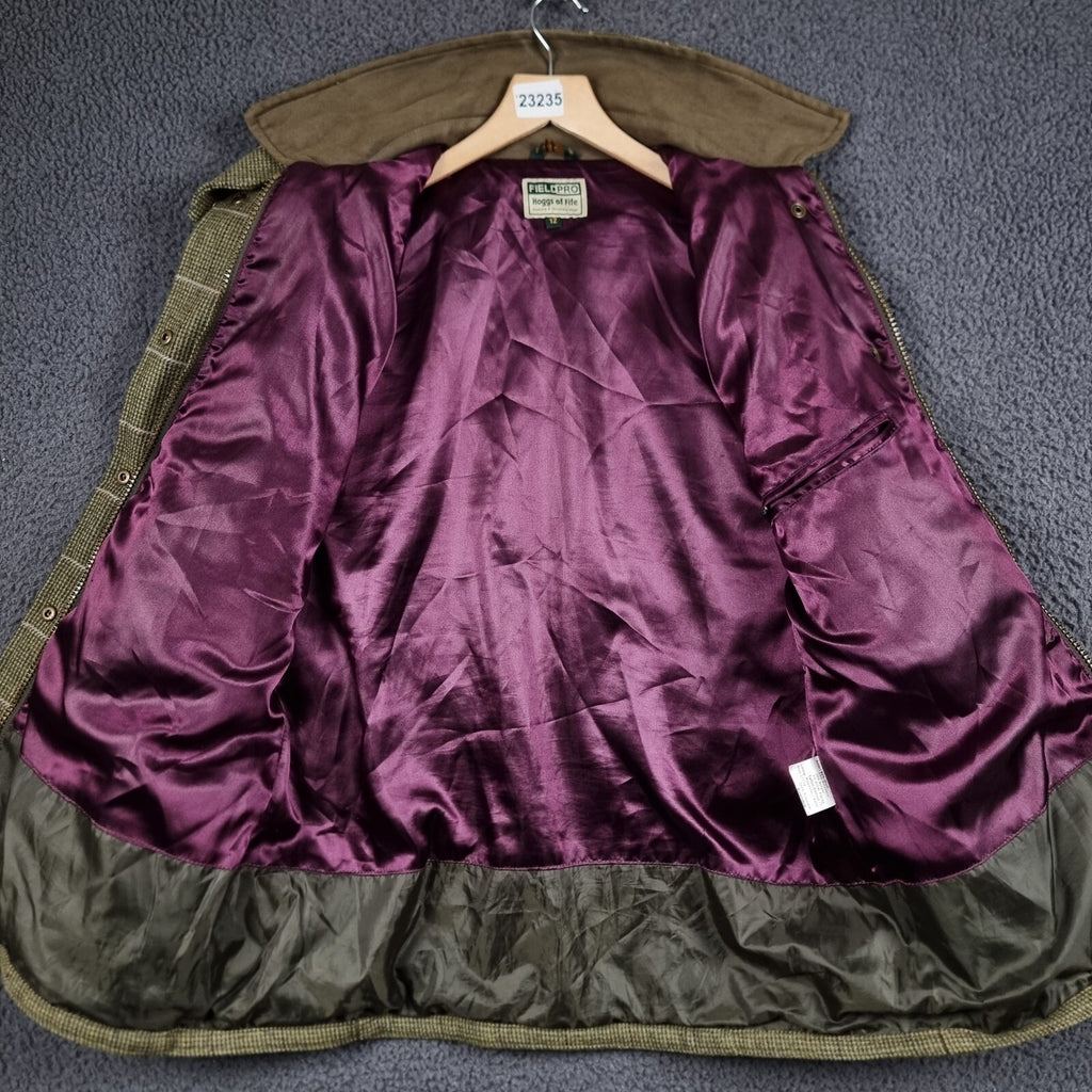 Hoggs Of Fife Field Pro Jacket Women UK 12 Green Check Wool Shooting Derby Tweed