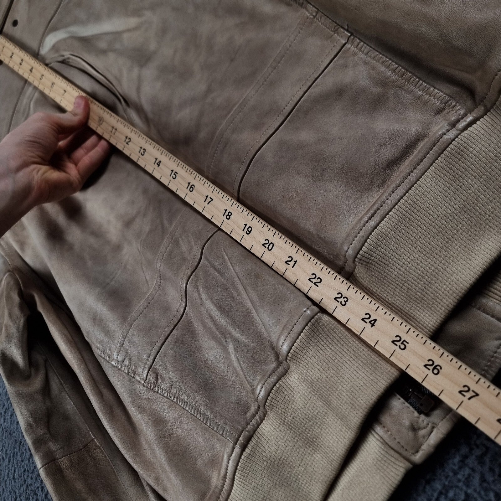 Vintage HUGO BOSS Leather Jacket Mens L Large 42 Brown Lambskin Bomber Flight A2