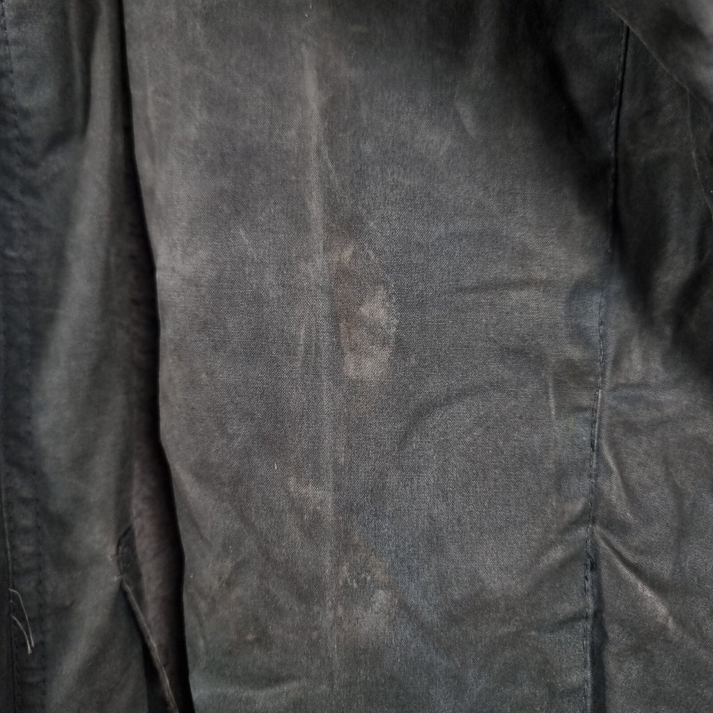 Vintage BARBOUR Border Jacket Mens C36 Navy Wax Waxed Field Coat A205 80s 1989