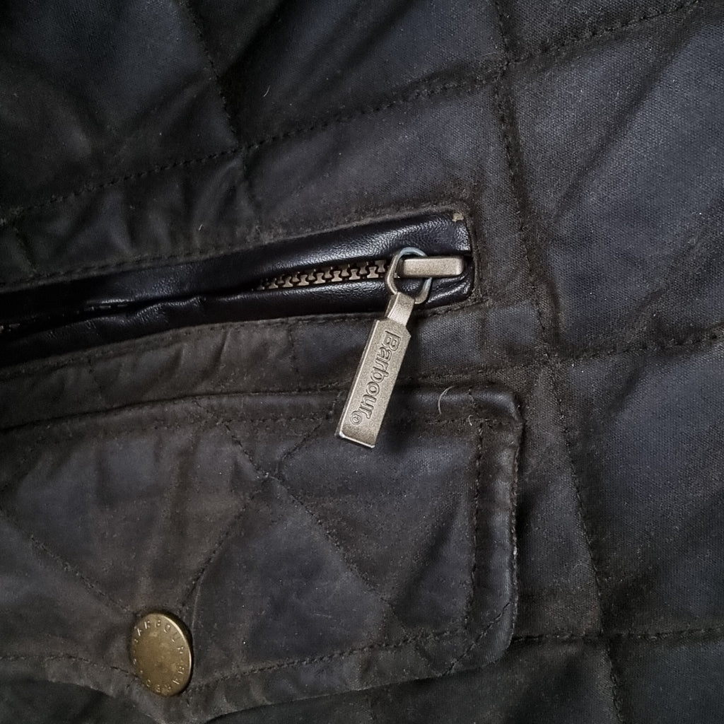 BARBOUR Jacket Mens XL Olive Wax Chelsea Sportsquilt Waxed Quilted