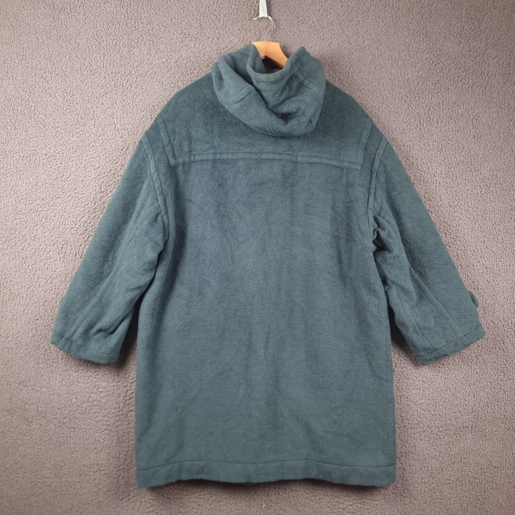 SPORTMAX MAX MARA Duffle Coat Women UK 14 Green Mohair Wool Blend Long Oversized